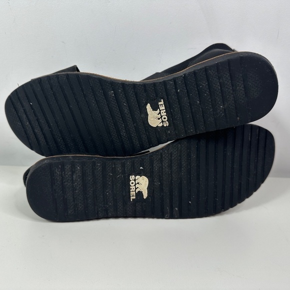 Sorel Women's Black Leather Textile Gladiator Sandals Sz US 9 - Picture 10 of 12